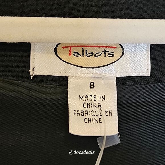 Talbots Blazer 3/4 sleeves Black with lace trim Size 8 - Picture 4 of 10